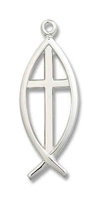 Ichthus Fish with Cross Pendant for Men