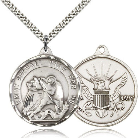 Round St. Michael Navy Medal for Men