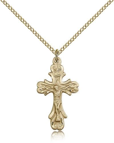 Antiqued Elegant Crucifix Necklace