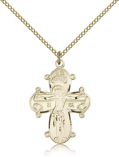 Christine Cross Pendant, Christ and Madonna with Child