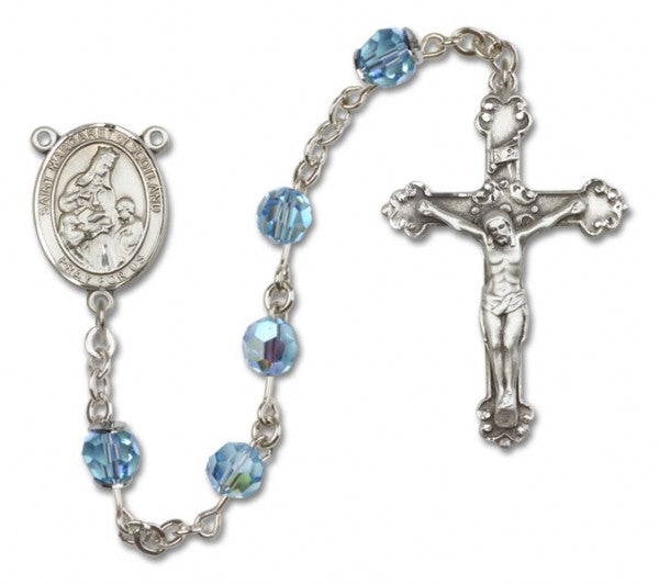 St. Margaret of Scotland Sterling Silver Heirloom Rosary Fancy Crucifix