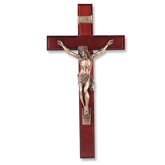 Dark Cherry Wall Crucifix - 13 inch