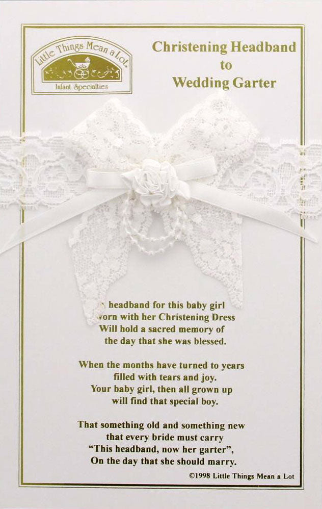 Christening Baptism Headband to Wedding Garter