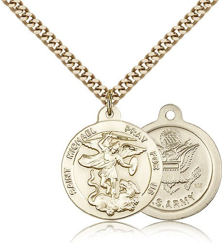 Round St. Michael the Archangel Army Medal for Men