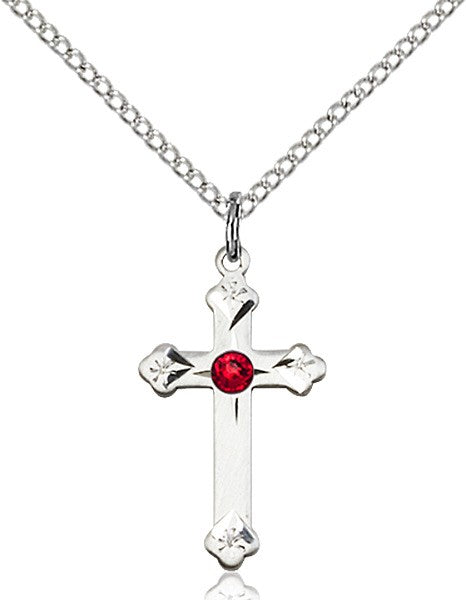 Cross Pendant with Birthstone Options for Youth