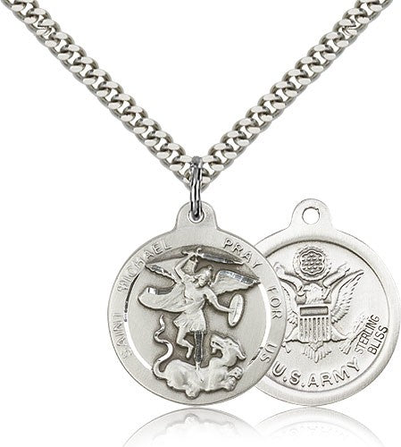 Round St. Michael the Archangel Army Medal for Men