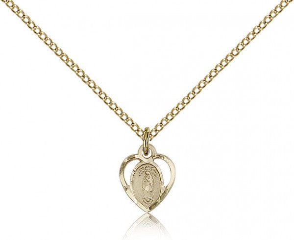 Our Lady of Guadalupe with Heart Cutout Pendant