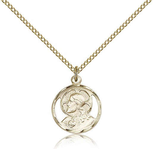 Small Open-Cut Scapular Round Medal Necklace
