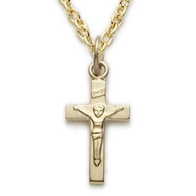 Gold Plated Baby Crucifix Necklace