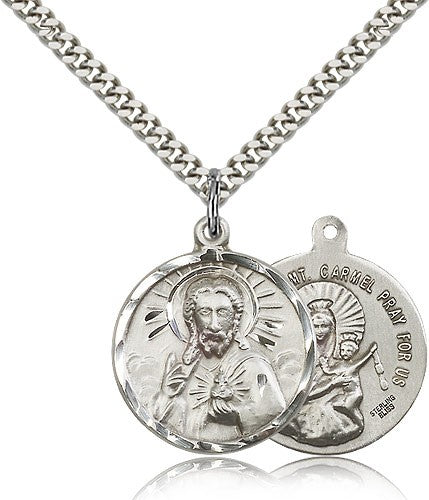Scapular and Our Lady of Mount Carmel Necklace for Men