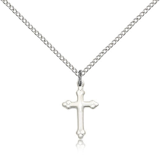 Child's Small Cross Pendant with Budded Tips