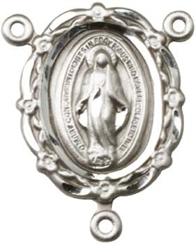 Flowers and Ribbons Miraculous Medal Rosary Centerpiece