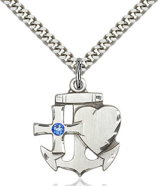 Faith Hope and Charity Pendant with Birthstone Option