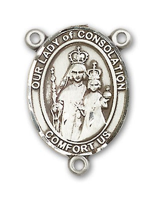 Our Lady of Consolation Rosary Centerpiece Sterling Silver or Pewter