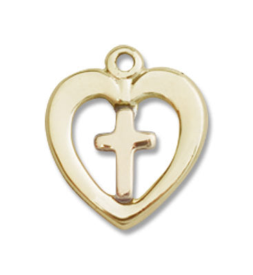 Cross in a Heart Pendant