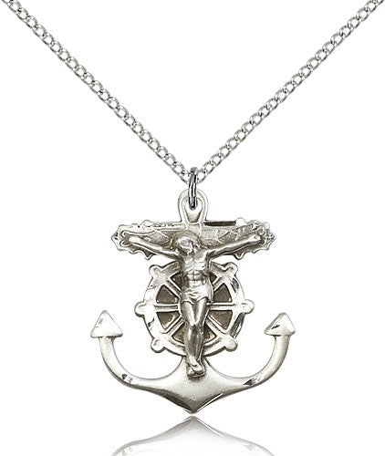 Anchor Crucifix Medal Necklace