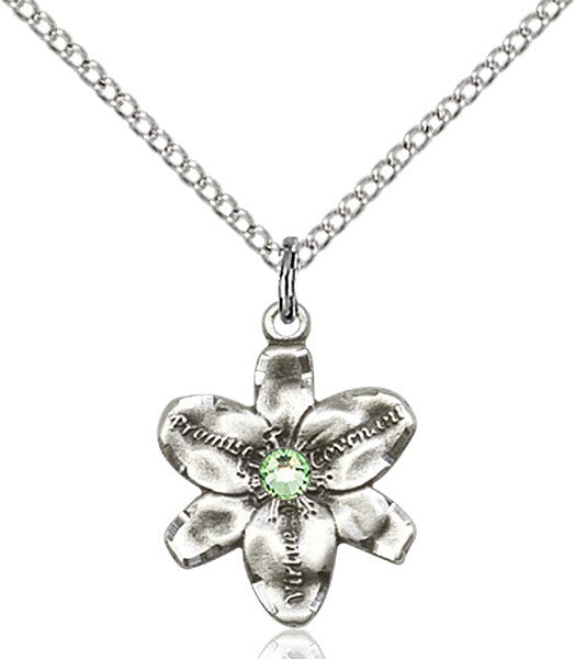 Small Five Petal Chastity Pendant with Birthstone Center