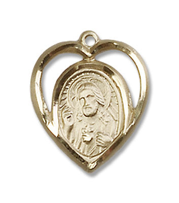 Open-Cut Heart Shaped Scapular Pendant for Women