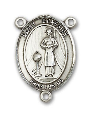 St. Genesius of Rome Rosary Centerpiece Sterling Silver or Pewter