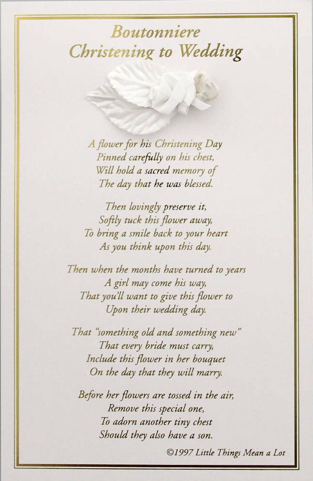 Christening Baptism to Wedding Boutonniere for Boys