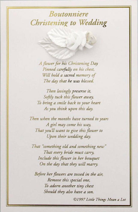 Christening Baptism to Wedding Boutonniere for Boys