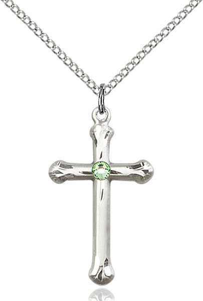 Teardrop Edge Cross Pendant with Birthstone Options