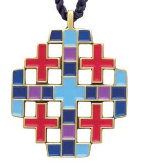 Multi-color Jerusalem Cross Pendant
