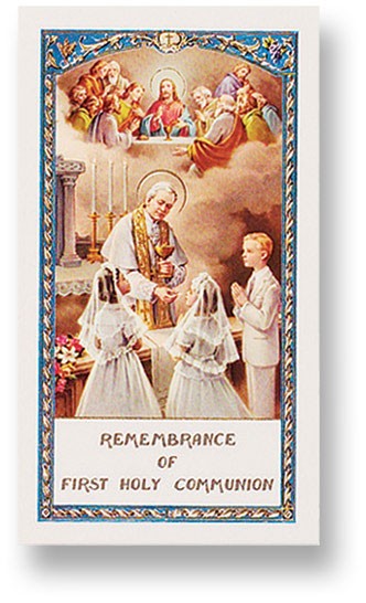 Communion Prayer Boy and Girl Laminated Prayer Card