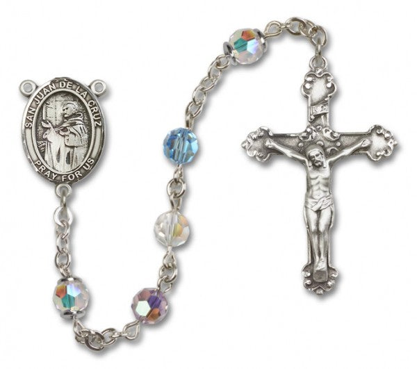 San Juan de la Cruz Sterling Silver Heirloom Rosary Fancy Crucifix