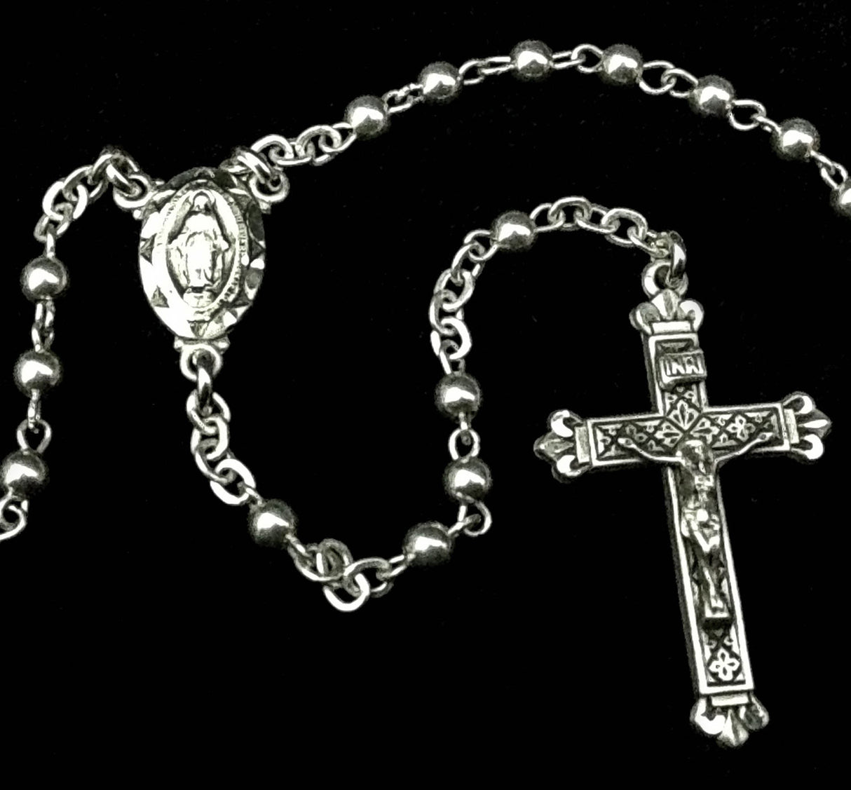 Sterling Silver Child's Keepsake Rosary 3mm