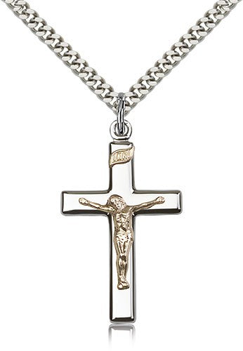 High Polish Traditional Crucifix Gold and Silver Medal