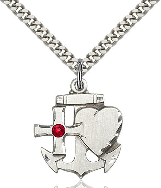 Faith Hope and Charity Pendant with Birthstone Option