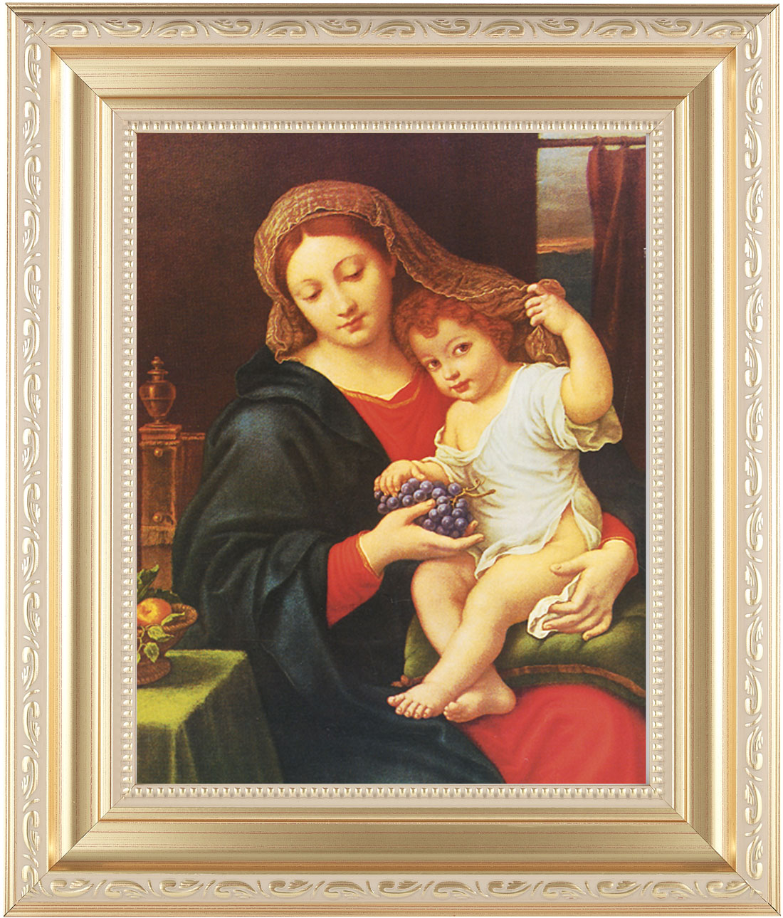 Madonna and Child Holding Veil 8x10 Framed Print Under Glass