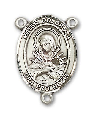Mater Dolorosa Rosary Centerpiece Sterling Silver or Pewter