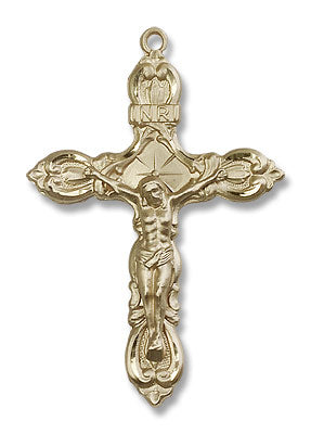 Men's Fleur de Lis Crucifix Pendant
