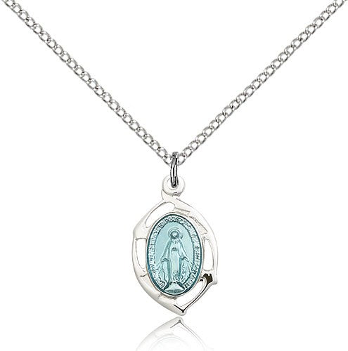 Small Oval Tip Miraculous Medal Necklace