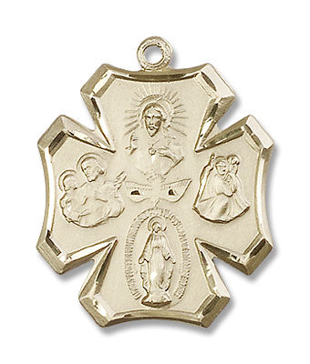 Wide Tip 4-Way Pendant with Descending Dove