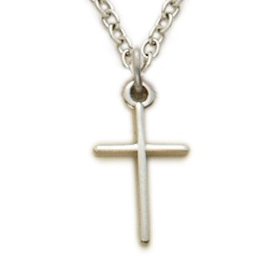 Stick Sterling Silver Cross Baby Necklace