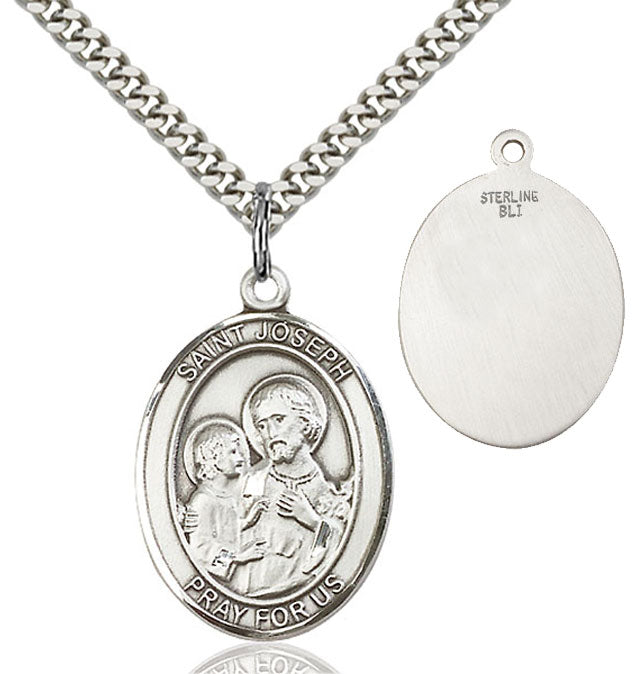 Oval Sterling Silver St. Joseph Medal
