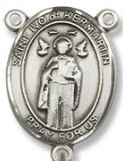 St. Ivo Sterling Silver Rosary Centerpiece - Handcrafted USA Made Religious Medal