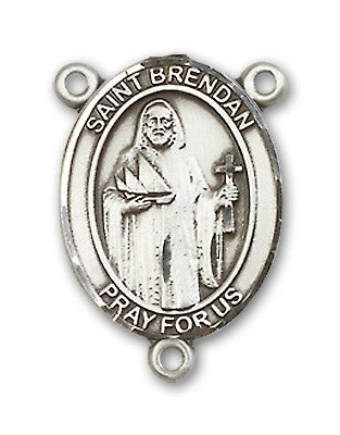St. Brendan the Navigator NAVY Rosary Centerpiece Sterling Silver or Pewter