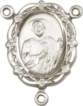 St. Jude Sterling Silver Rosary Centerpiece