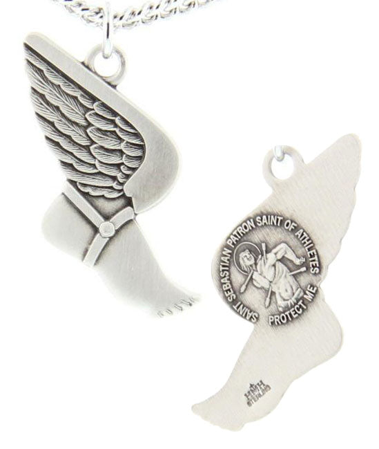 St. Sebastian Track Sterling Silver Medal