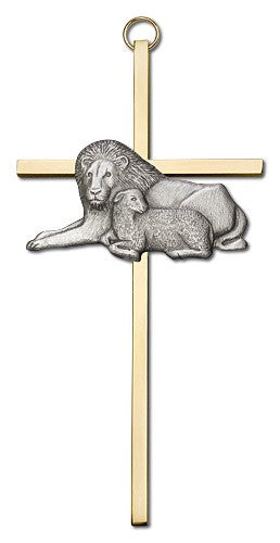 Lion and Lamb Wall Cross 6'