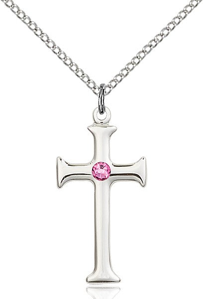 Maltese Edge Cross Pendant with Birthstone Options for Women