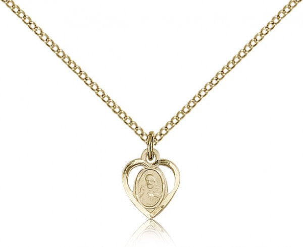 Scapular Medal Open Heart Cutout Pendant
