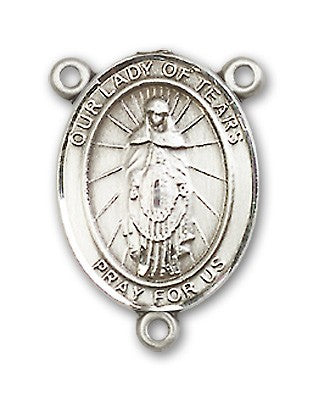 Our Lady of Tears Rosary Centerpiece Sterling Silver or Pewter