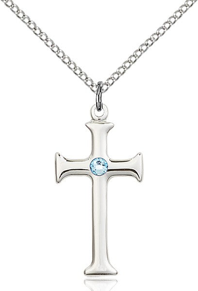Maltese Edge Cross Pendant with Birthstone Options for Women