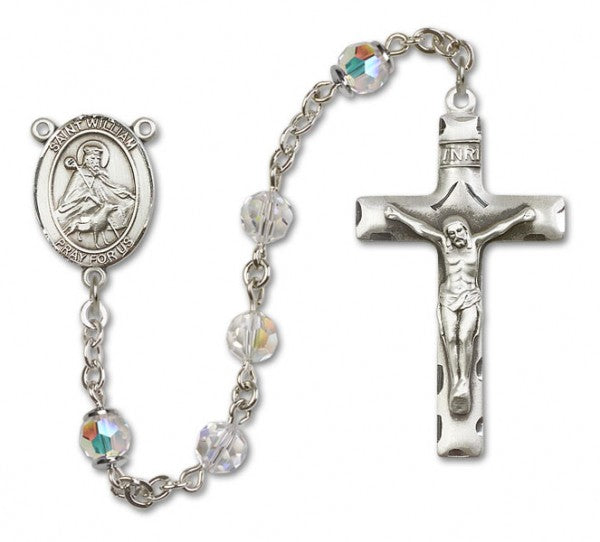 St. William of Rochester Sterling Silver Heirloom Rosary Squared Crucifix