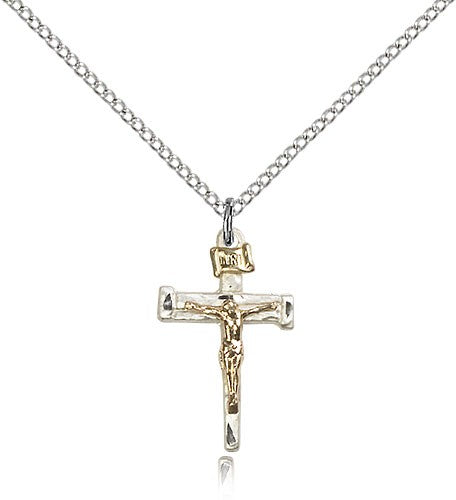 Nail Crucifix Pendant Two-Tone for Women